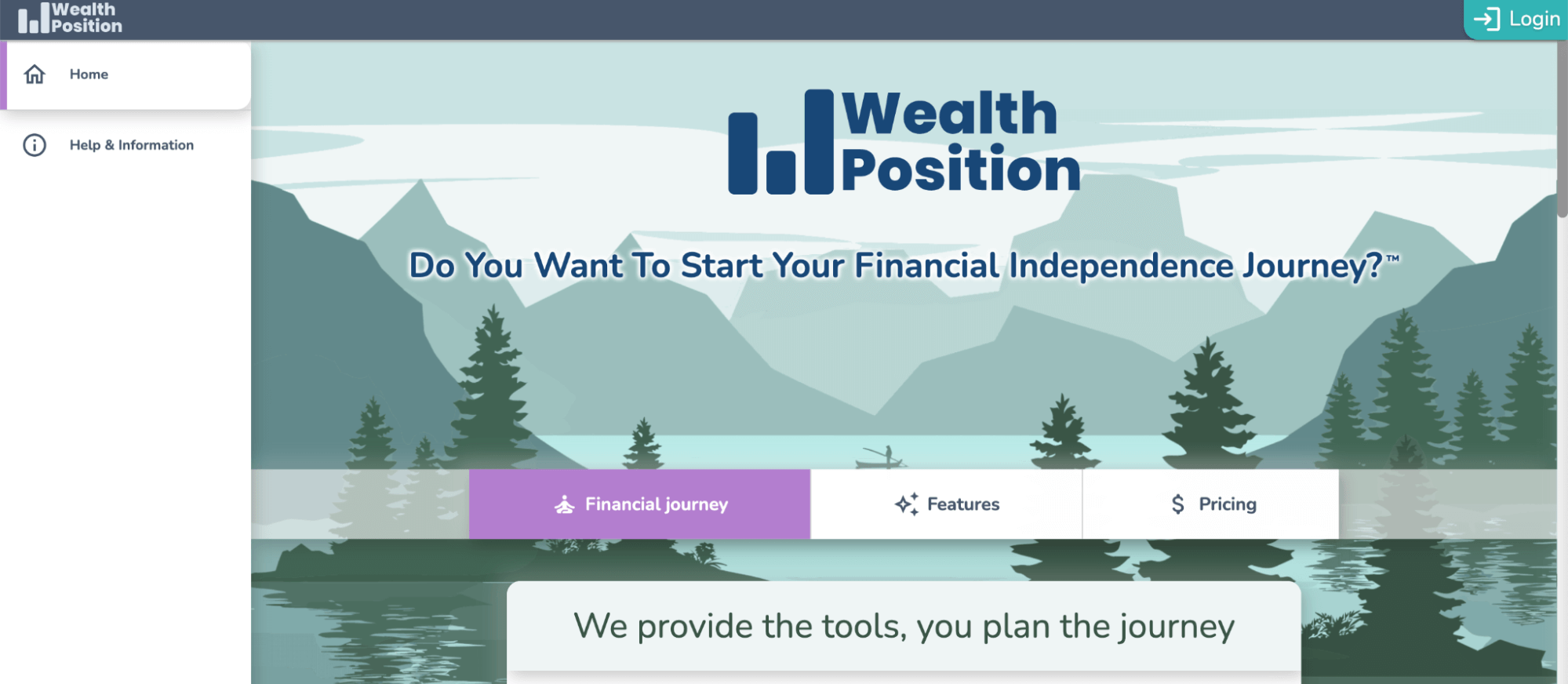 Best budgeting apps 2023; Wealth Position homepage.
